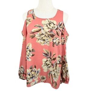 Moa Moa Women S Cold Shoulder Blouse Coral Floral Boho High Low MTD599-CHDP